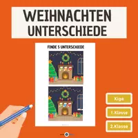 Vorschau - Arbeitsblätter - Finde Unterschiede - 36 Blätter mit Weihnachten Motiven - Deckblatt