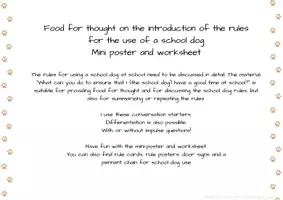Vista previa - Hojas de trabajo - Inglés: Perro escolar | Introducción de normas | Food for thought - página 3
