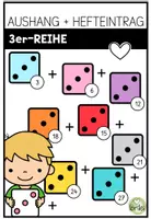 Vorschau - Arbeitsblätter - 3er-Reihe - Erarbeitung - Tafelbild - Malaufgaben - Deckblatt