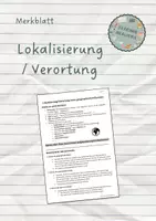 Vorschau - Arbeitsblätter - Merkblatt Lokalisierung/Verortung eines geogr. Raumes - Deckblatt