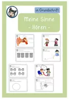 Vorschau - Arbeitsblätter - Meine Sinne: Hören, Experimente und Arbeitsblätter in Grundschrift inklusive Interactive - Deckblatt