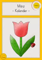 Vorschau - Mal- und Bastelvorlagen - Kalender März Bastelvorlage Tulpe - Deckblatt