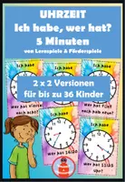 Vorschau - Stationenlernen - Ich habe, wer hat - Uhrzeit auf 5 Minuten genau - analog, digital und in Umgangssprache - Deckblatt