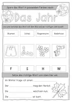Vorschau - Anderer Materialtyp - Das Jahr für die 1. Klasse (doppelseitige Kopiervorlage) - Seite 1