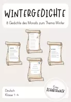 Vorschau - Arbeitsblätter - Wintergedichte - Gedichte des Monats zum Thema Winter - Deckblatt