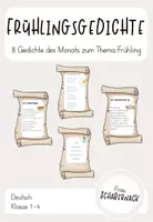 Vorschau - Arbeitsblätter - Frühlingsgedichte - Gedichte des Monats zum Thema Frühling - Deckblatt