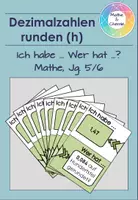Vorschau - Spiele - Dezimalzahlen auf Hundertstel runden - Ich habe... Wer hat...? - Deckblatt