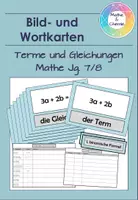 Vorschau - Bildkarten - Bild- und Wortkarten mit Begriffen zu Termen und Gleichungen - Deckblatt