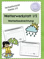 Vorschau - Arbeitsblätter - Wetterwerkstatt Klasse 1/2 Wetterbeobachtung - Deckblatt