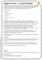 anteprima - Materiale di supporto/inclusione - Leggere l'orario - 12 giochi di Bingo - Pagina 1