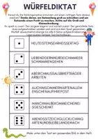 Vorschau - Arbeitsblätter - Würfeldiktat Schlangensätze - Deckblatt