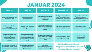Vorschau - Poster - 💛Dankbar ins neue Jahr starten - Mit dem Dankbarkeitskalender für dich und deine Schüler*innen.💛 - Deckblatt