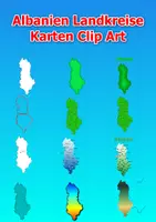 Vorschau - Bildkarten - Karten von Albania ClipArt Farbe und schwarz-weiß Karte Kommerzielle Nutzung - Deckblatt