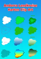 Vorschau - Bildkarten - Karten von Andorra ClipArt Farbe und schwarz-weiß Karte Kommerzielle Nutzung - Deckblatt