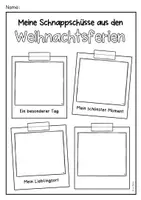 Vorschau - Arbeitsblätter - Schreiben und Malen zu den Weihnachtsferien (Schnappschüsse) - Seite 1