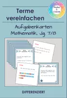 Vorschau - Aufgabenkarten - Terme vereinfachen - Aufgabenkarten - Deckblatt