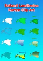 Vorschau - Bildkarten - Karten von Estland ClipArt Farbe und schwarz-weiß Karte Kommerzielle Nutzung - Deckblatt