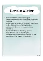 Vorschau - Arbeitsblätter - Tiere im Winter: Bild- und Wortkarten, Steckbrief - Seite 1