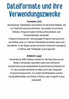 Vorschau - Arbeitsblätter - Dateiformate und ihre Verwendungszwecke - Seite 1