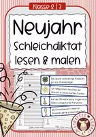 Vorschau - Unterrichtsreihen - Schleichdiktat/ Laufdiktat - lesen & malen - NEUJAHR - Deckblatt