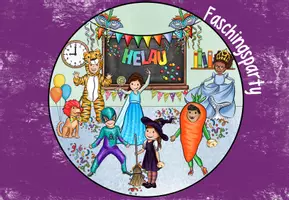 Vorschau - Arbeitsblätter - Leserätsel zum Wimmelbild Fasching 1/2 differenziert - Seite 1