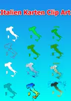 Vorschau - Bildkarten - Karten von Italien ClipArt Farbe und schwarz-weiß Karte Kommerzielle Nutzung - Deckblatt