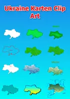 Vorschau - Bildkarten - Karten von Ukraine ClipArt Farbe und schwarz-weiß Karte Kommerzielle Nutzung - Deckblatt
