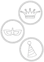 Vorschau - Mal- und Bastelvorlagen - Prickel-Vorlage Karneval, Kunst Grundschule - Seite 2