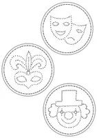 Vorschau - Mal- und Bastelvorlagen - Prickel-Vorlage Karneval, Kunst Grundschule - Seite 3