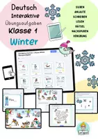 Vorschau - Unterrichtsreihen - Übungsheft Deutsch 1. Klasse Lesen, Schreiben Winter Lernheft - Seite 1