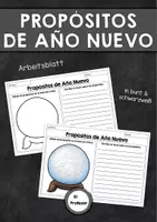 Vorschau - Arbeitsblätter - Propósitos de Año Nuevo - Glaskugel (Neujahrsvorsätze) - Deckblatt