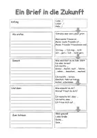 Vorschau - Arbeitsblätter - Ein Brief in die Zukunft an das zukünftige Ich schreiben - Seite 1