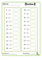 Vorschau - Arbeitsblätter - Kleiner Mathetest Division 🚀🧙♂️ - Seite 1