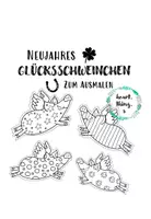 Vorschau - Mal- und Bastelvorlagen - Neujahr Glücksschweine Vorsätze neues Jahr - Deckblatt
