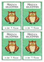 Vorschau - Anderer Materialtyp - Eule - Willkommen in der 1. Klasse - Begrüßungskärtchen nach den Sommerferien - Seite 3