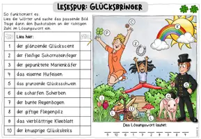 Vorschau - Arbeitsblätter - Mini-Lesespur: Glücksbringer (3-fach differenziert) - Seite 3