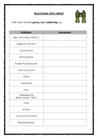 Vorschau - Arbeitsblätter - Personenbeschreibung: Sich selbst beschreiben + Wortspeicher - Deckblatt