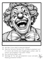 Vorschau - Mal- und Bastelvorlagen - Ausmalbilder Clowns Farbkontraste - Dekoration für Fasching und Karneval - Seite 2