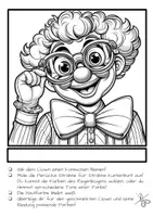 Vorschau - Mal- und Bastelvorlagen - Ausmalbilder Clowns Farbkontraste - Dekoration für Fasching und Karneval - Seite 3