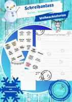 Vorschau - Arbeitsblätter - Schreibanlass – Weihnachtsferien – Ferienschneebälle – Kreative Schmuckbögen - Deckblatt