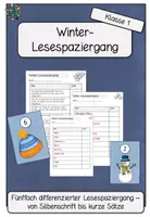 Vorschau - Arbeitsblätter - Lesespaziergang Winter - Deckblatt