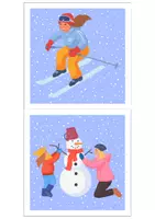 Vorschau - Spiele - Winteraktivitäten Bildkarten für Einsteckwürfel 15x15 - Seite 1