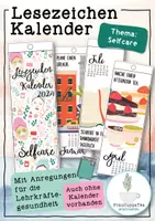 Vorschau - Mal- und Bastelvorlagen - Lesezeichen Kalender Achtsamkeit / Selfcare FrauCuppaTea - Deckblatt