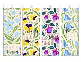 Vorschau - Mal- und Bastelvorlagen - Lesezeichen Kalender Blumen FrauCuppaTea - Seite 2