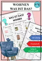 Vorschau - Arbeitsblätter - Zuhause Wortschatz Übung: Was ist das? DaZ DaF A1 A2 - Deckblatt