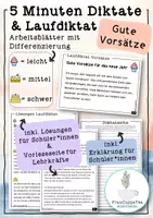 Vorschau - Arbeitsblätter - 5 Minuten Diktate und Laufdiktate "Gute Vorsätze" mit Differenzierung #14 FrauCuppaTea - Deckblatt