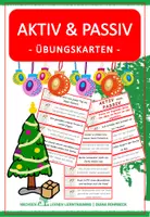 Vorschau - Aufgabenkarten - Deutsch Winter Aktiv und Passiv Übungskarten - Deckblatt