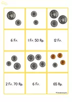 Vorschau - Spiele - Paare finden-Spiel - Geld / Münzen zählen - Schweizer Franken (3 Niveaus) - Seite 3