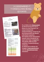 Vorschau - Klassenarbeiten - Klassenarbeit Tierbeschreibung: Quokka mit Erwartungshorizont - Deckblatt