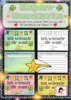 Vorschau - Mal- und Bastelvorlagen - Neujahr: Vorlage zum Karten schreiben - Deckblatt